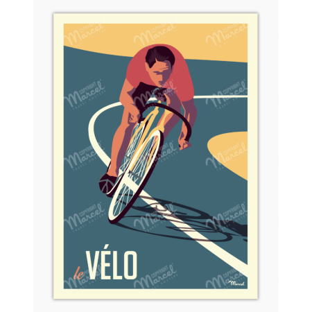 affiche 30x40 le velo  MARCEL HOSSEGOR  BIKERY