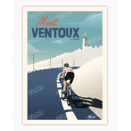 affiche 50x70 aix mont ventoux  MARCEL HOSSEGOR  BIKERY